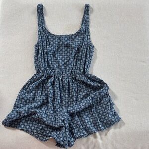 Hollister Blue Patterned Romper/Cover Up